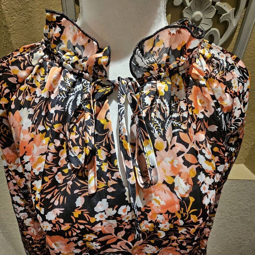 Melloday M Tiered Floral Boho Mini Dress Garden Western Baby Doll Romantic Retro - Picture 7 of 7